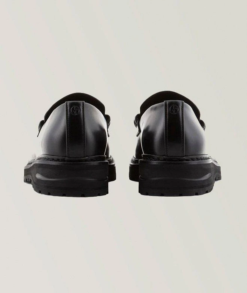 Chunky Sole Leather Loafers