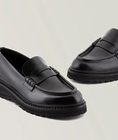 Chunky Sole Leather Loafers