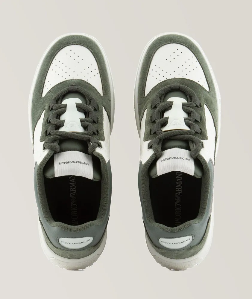 Embossed Logo Leather Sneakers