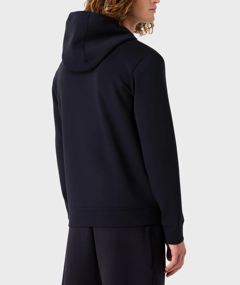 Full-Zip Double Jersey Hooded Sweater