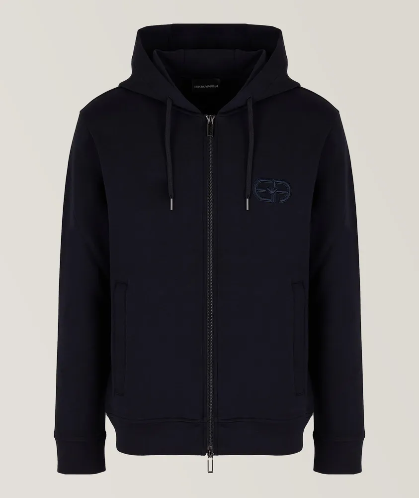 Full-Zip Double Jersey Hooded Sweater