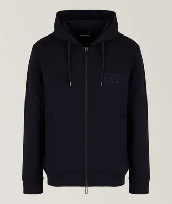 Full-Zip Double Jersey Hooded Sweater