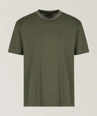 All-Over Jacquard Motif Cotton T-Shirt
