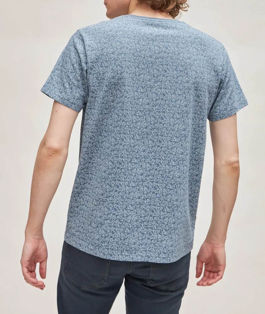 Floral Pima Stretch-Cotton T-Shirt