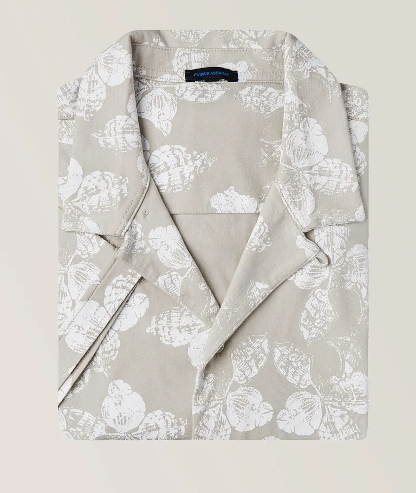 Floral Pima Stretch-Pima Cotton Sport Shirt