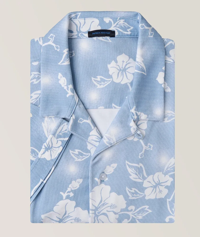 Floral Pima Stretch-Pima Cotton Sport Shirt