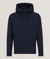 Interlock Cotton Piqué Hooded Sweater