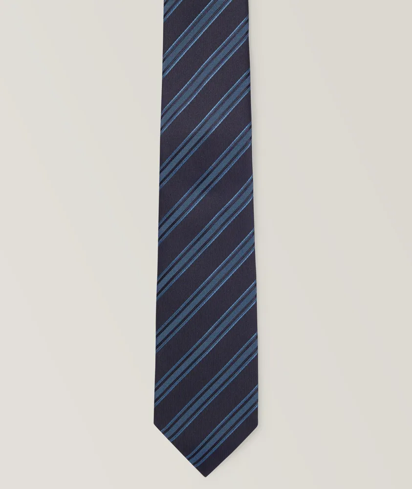 Striped Jacquard Silk Tie