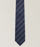 Striped Jacquard Silk Tie