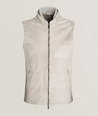 Mixed Material Suede  Vest