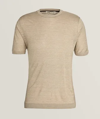 Heathered Linen-Silk T-Shirt