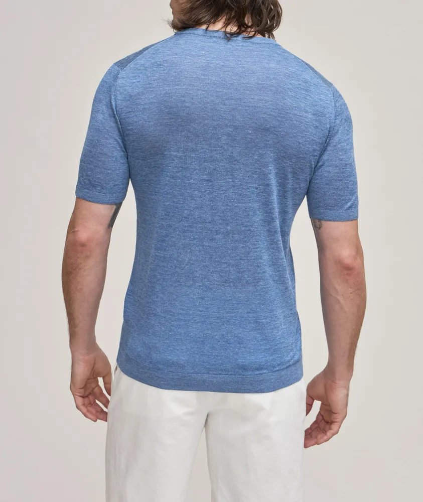 Heathered Linen-Silk T-Shirt