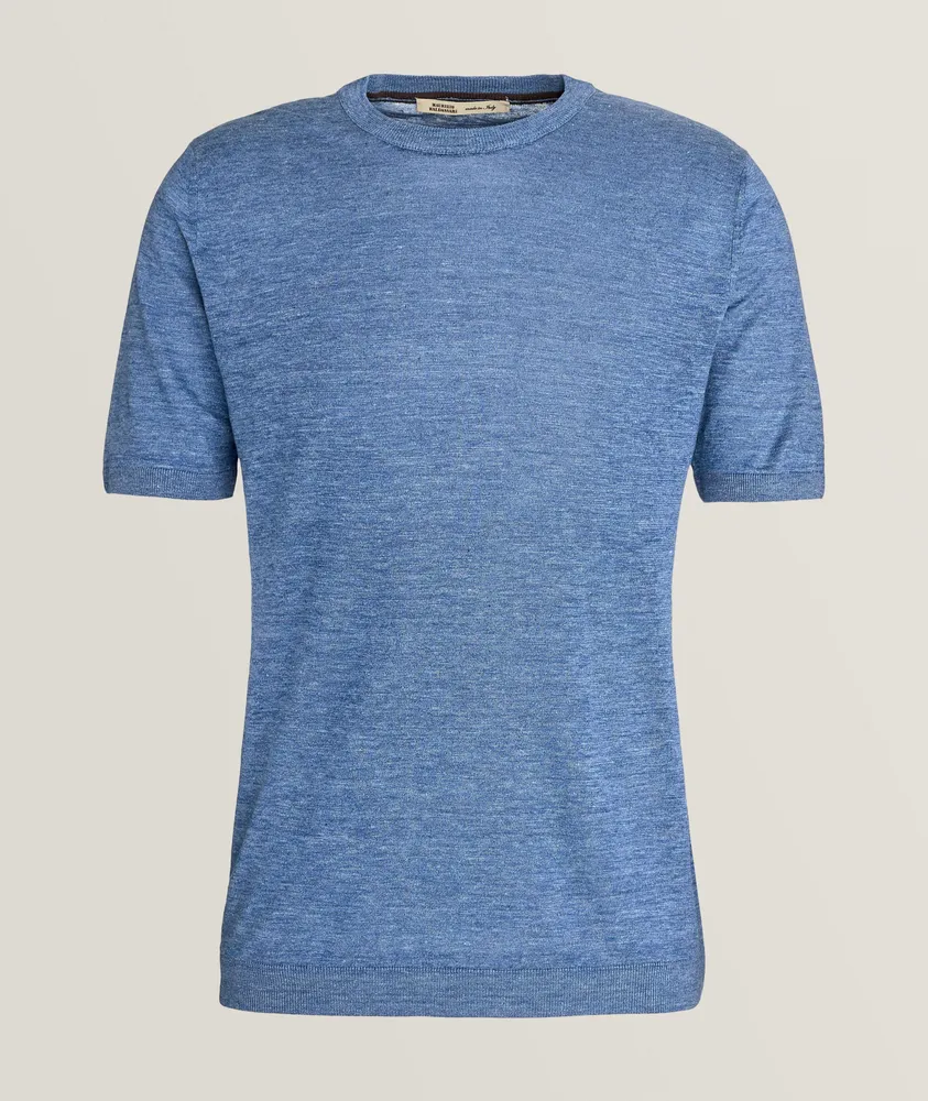 Heathered Linen-Silk T-Shirt