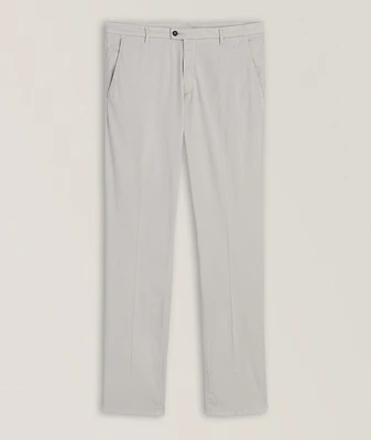 Garment Dyed Stretch Cotton-Silk Chinos