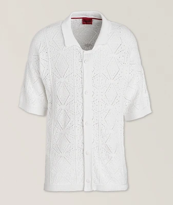 Responsible Sammp Abstract Knit Cotton Sport Shirt