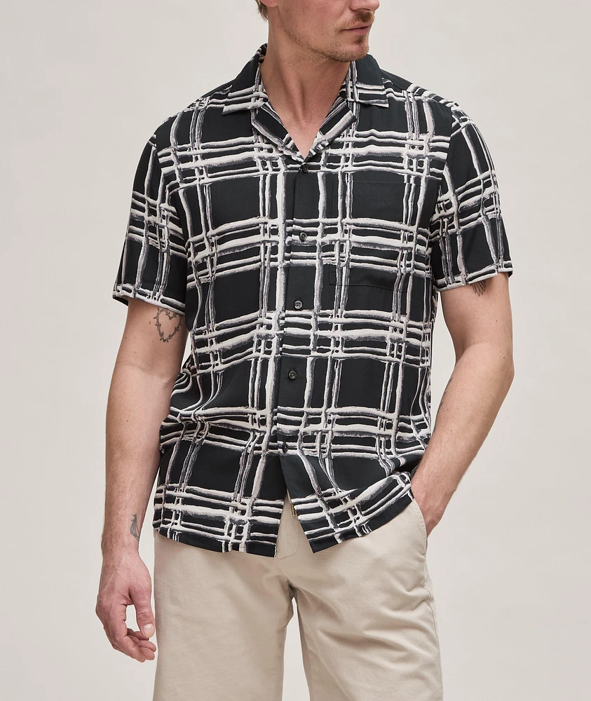 Responsible Abstract Print Viscose Sport Shirt