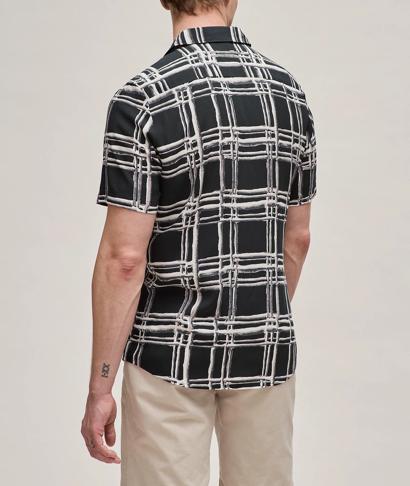 Responsible Abstract Print Viscose Sport Shirt