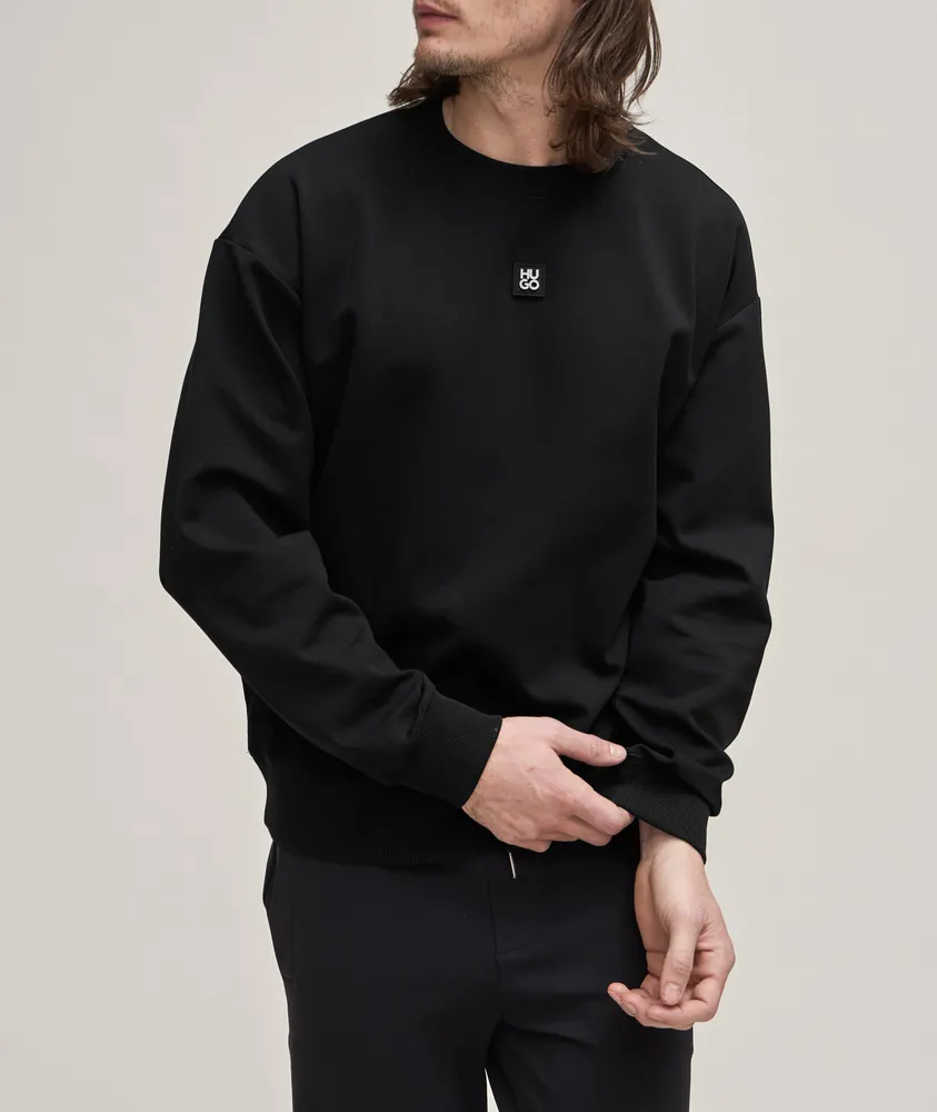 Stacked Logo Stretch-Cotton Sweater
