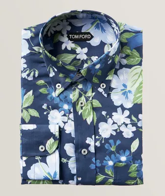 Slim-Fit Botanical Lyocell Sport Shirt