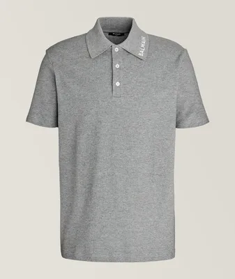 Mélange Embroidered Collar Cotton Polo