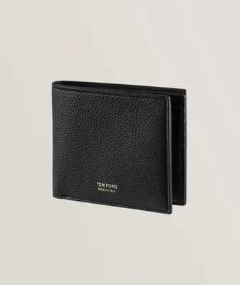 T-Line Grained Leather Bifold Wallet
