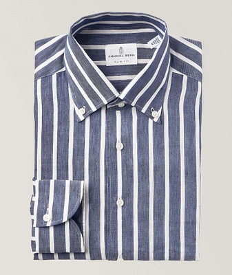 Striped Cotton-Lyocell Blend Dress Shirt