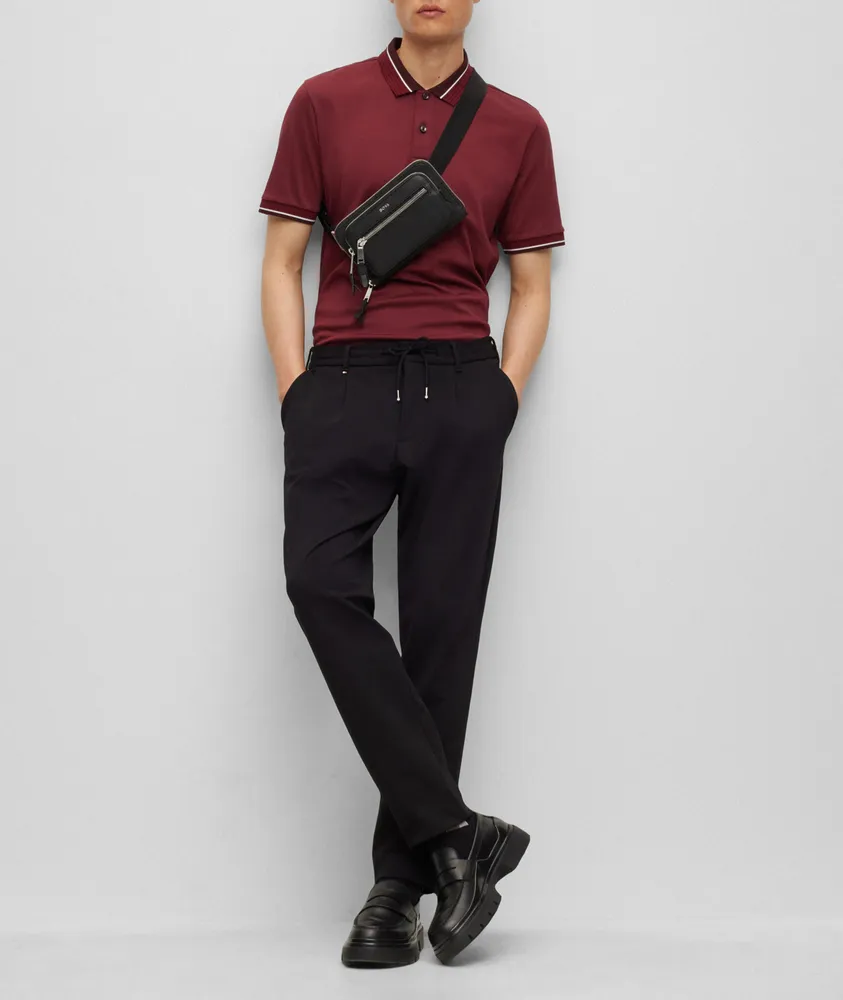 Stripe Tipped Mercerized Cotton Polo