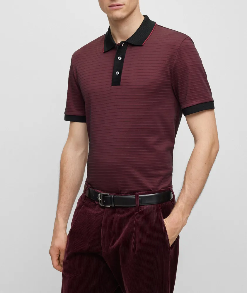 Ottoman Knit Cotton-Blend Polo