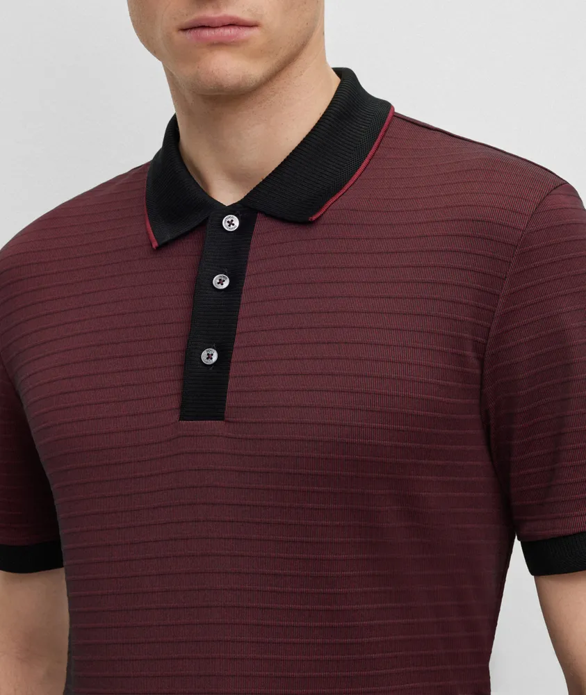 Ottoman Knit Cotton-Blend Polo