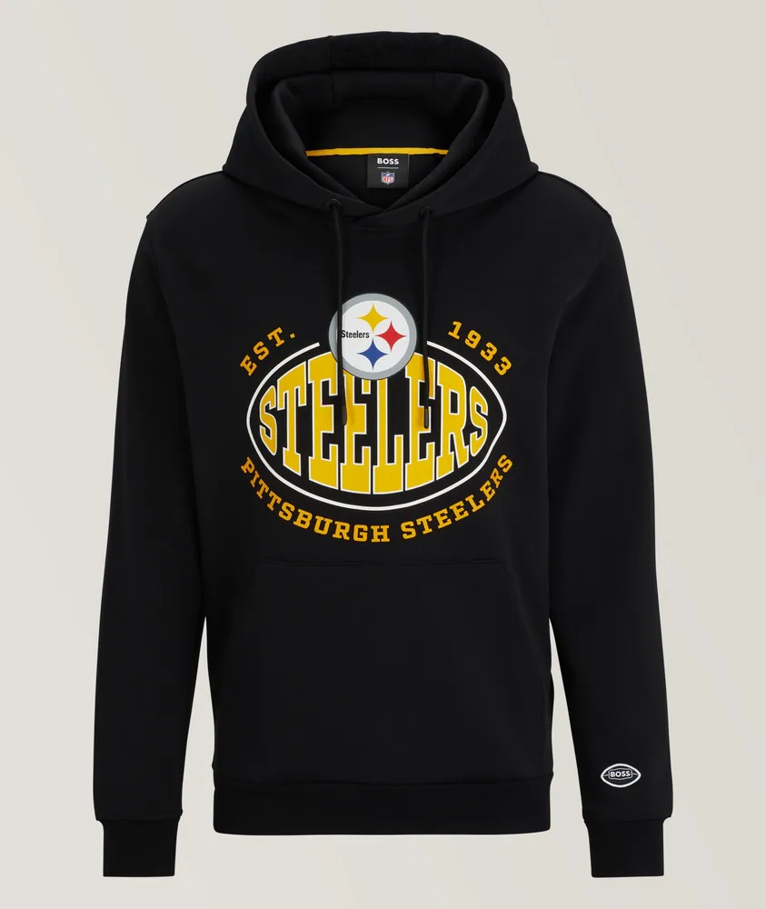 Pittsburgh Steelers Youth Heritage Long Sleeve Hoodie T-Shirt - Black/Gold