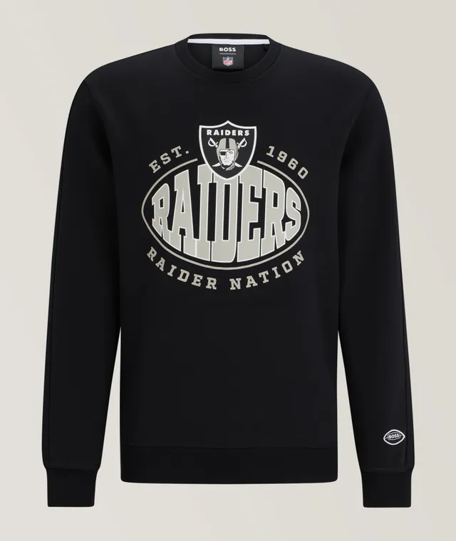 Las Vegas Raiders BOSS X NFL Drive Crew Neck Pullover