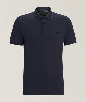 Striped Collar Interlock Cotton Polo