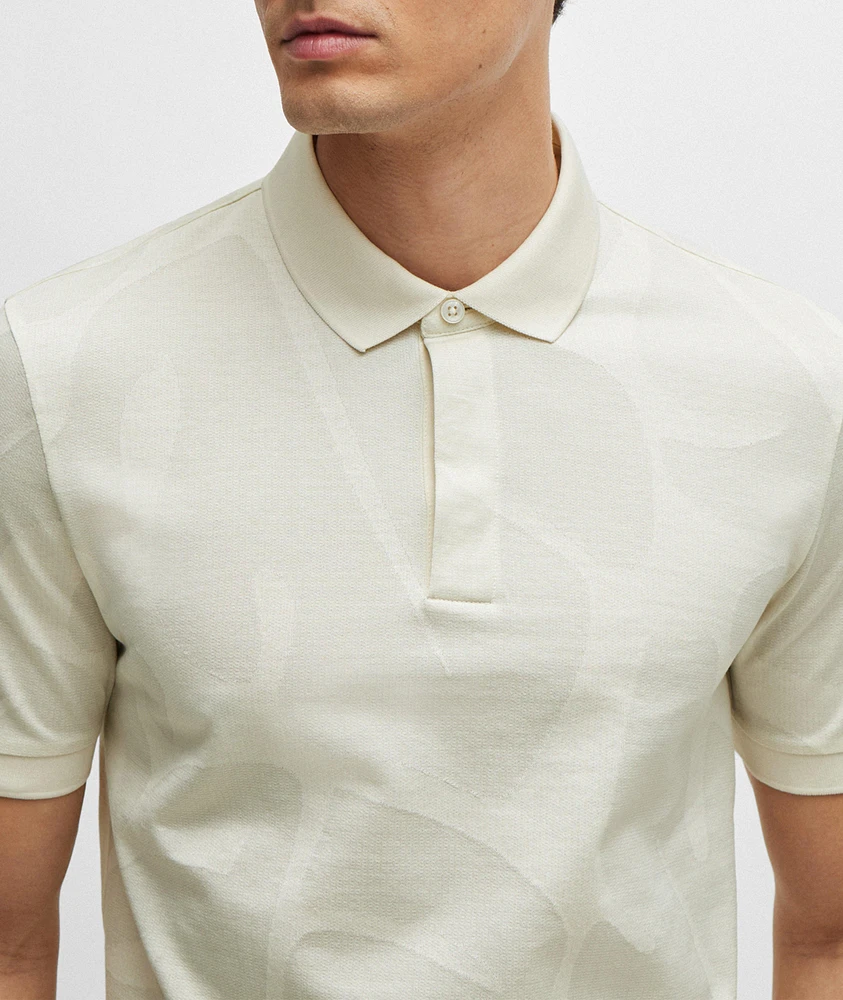 All-Over Monstera Leaf Cotton Polo