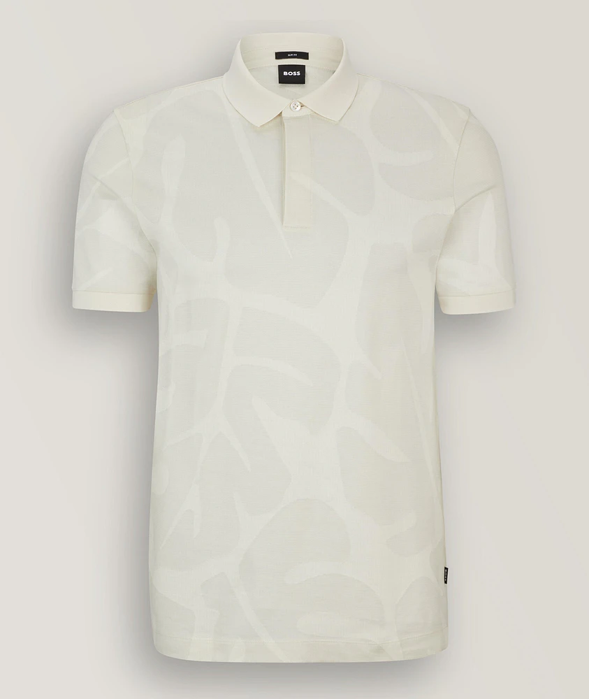 All-Over Monstera Leaf Cotton Polo