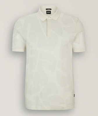 All-Over Monstera Leaf Cotton Polo