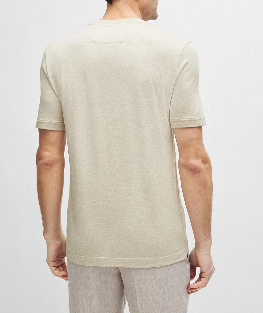 Two-Toned Micro Jacquard Cotton-Silk T-Shirt