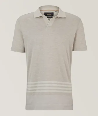 Two-Toned Striped Cotton-Silk Polo