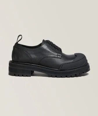 Chunky Toed Calf Leather Lace-up Derbies