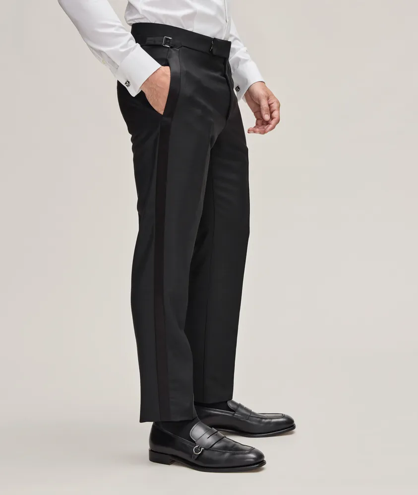 Canali Wool-Mohair Tuxedo Pants, Dress Pants