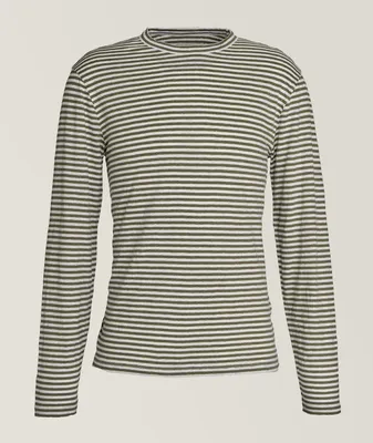 Striped Stretch-Linen T-Shirt