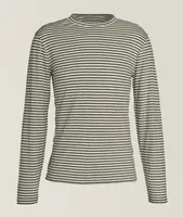 Striped Stretch-Linen T-Shirt