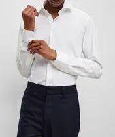 Structured Stretch-Fabric Dress Shirt