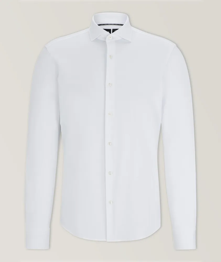 Structured Stretch-Fabric Dress Shirt