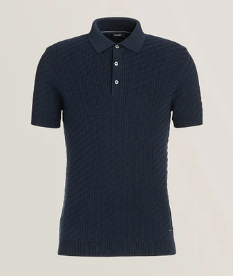 Maurice Woven Textured Cotton Polo