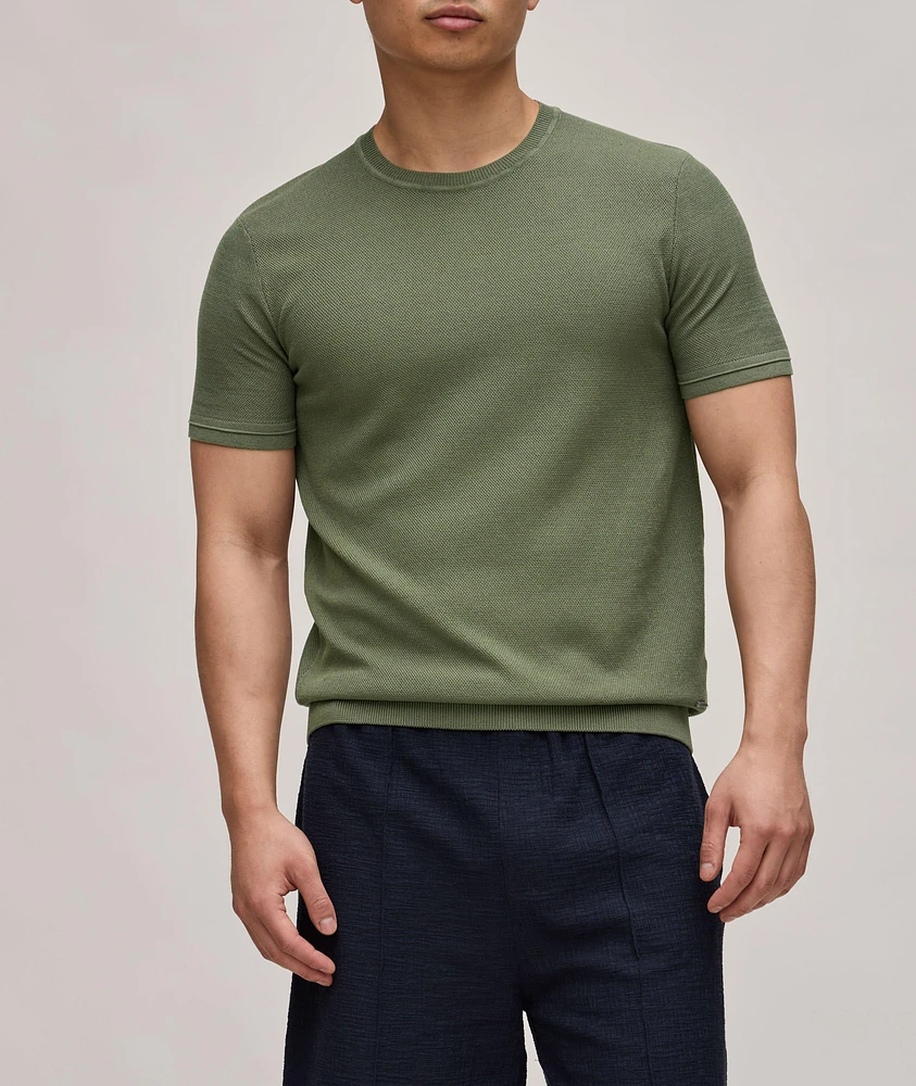 Valdrio Woven Textured Crewneck T-Shirt