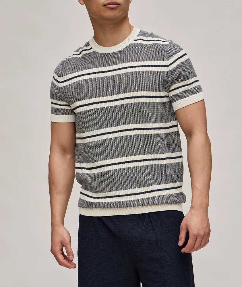 Vico Textured Stripe Cotton T-Shirt