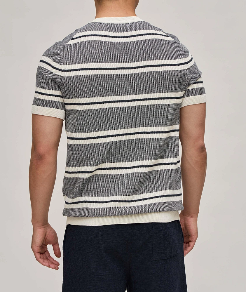 Vico Textured Stripe Cotton T-Shirt