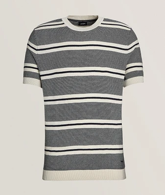 Vico Textured Stripe Cotton T-Shirt