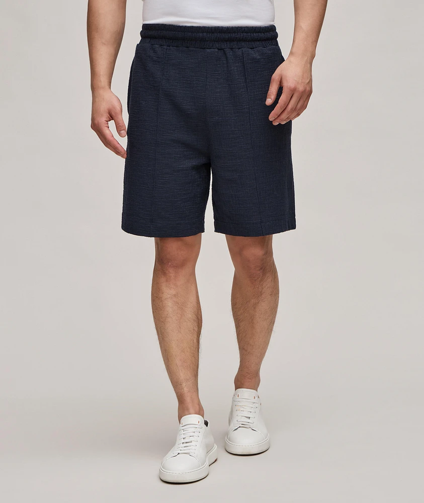 Textured Cotton-Blend Shorts
