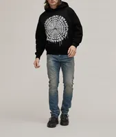 Dripping Spiral Logo Cotton Hooded Sweater